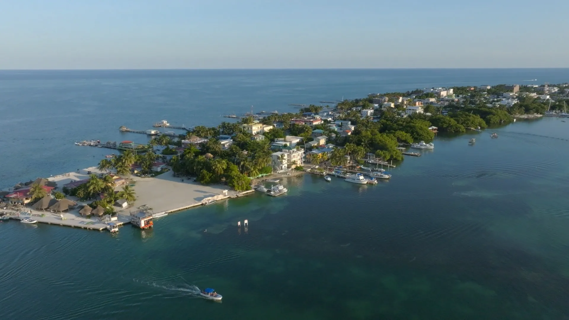 Aerial view of Caye Caulker, Belize